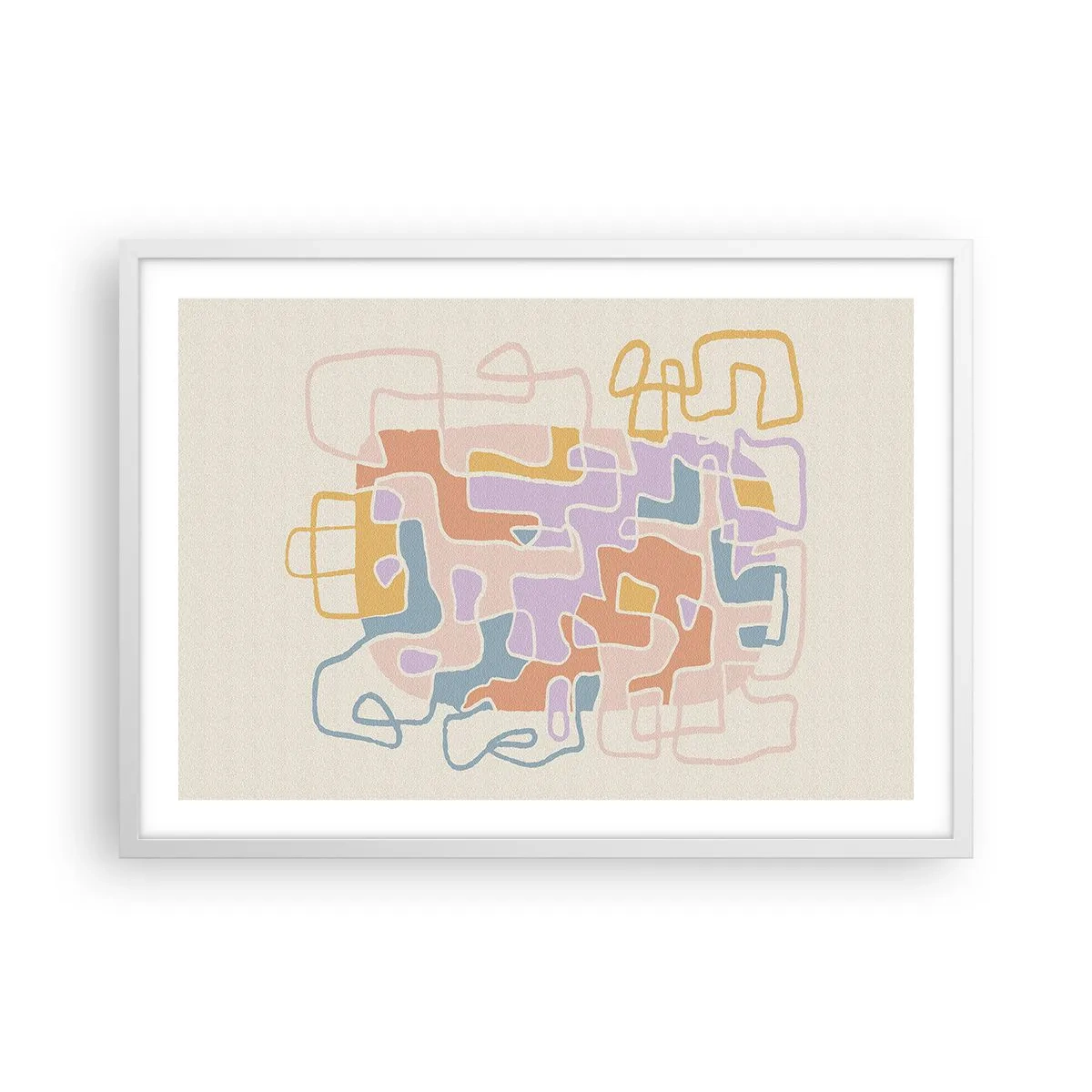 Poster in white frmae - Maze - Joyful Adventure - 70x50 cm