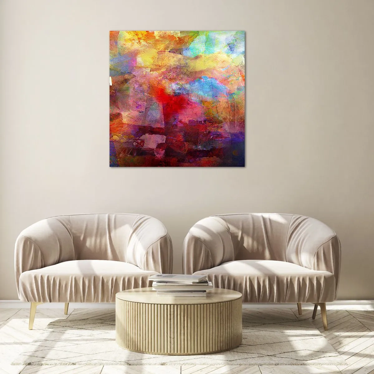 Glass picture - Looking inside the Rainbow - 40x40 cm