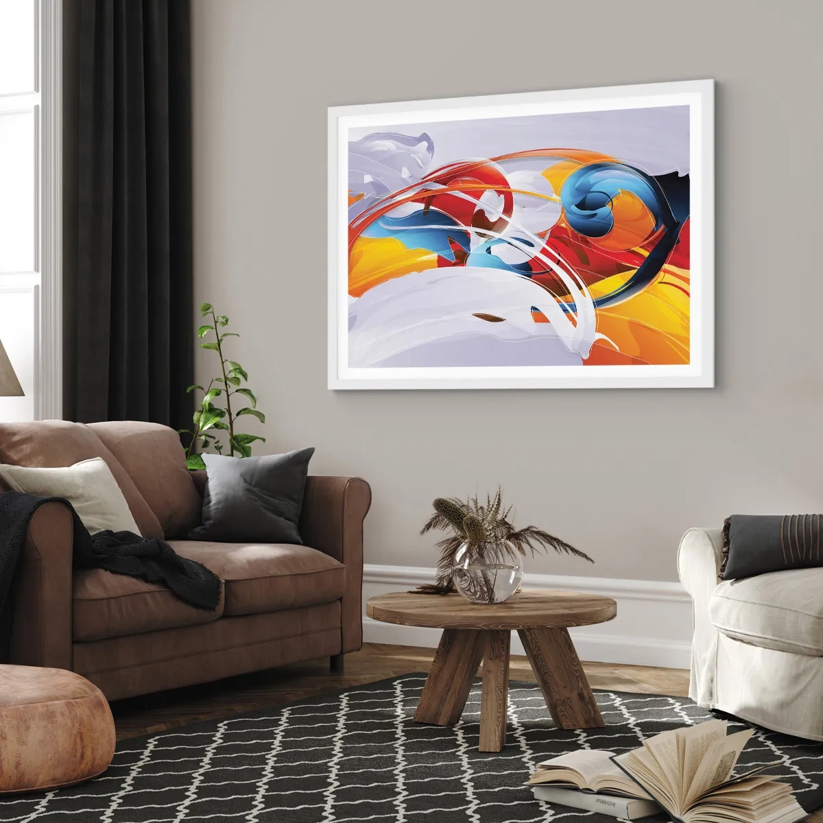 Poster in white frmae - Dance of Elements - 50x40 cm