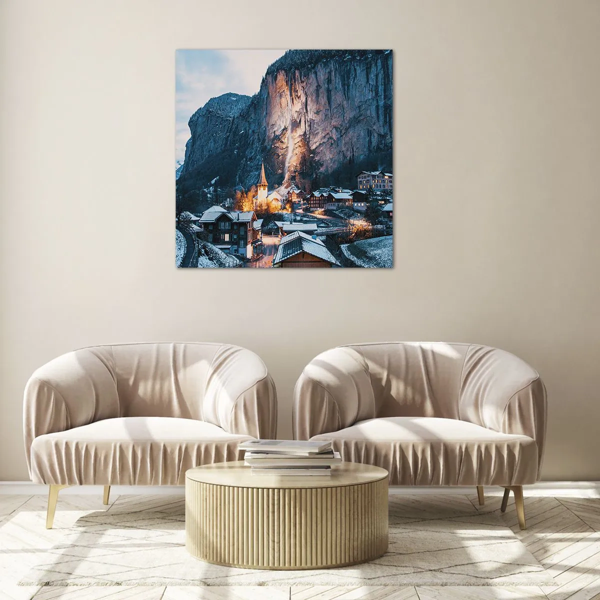 Glass picture - Sparkling Winter Spirit - 40x40 cm