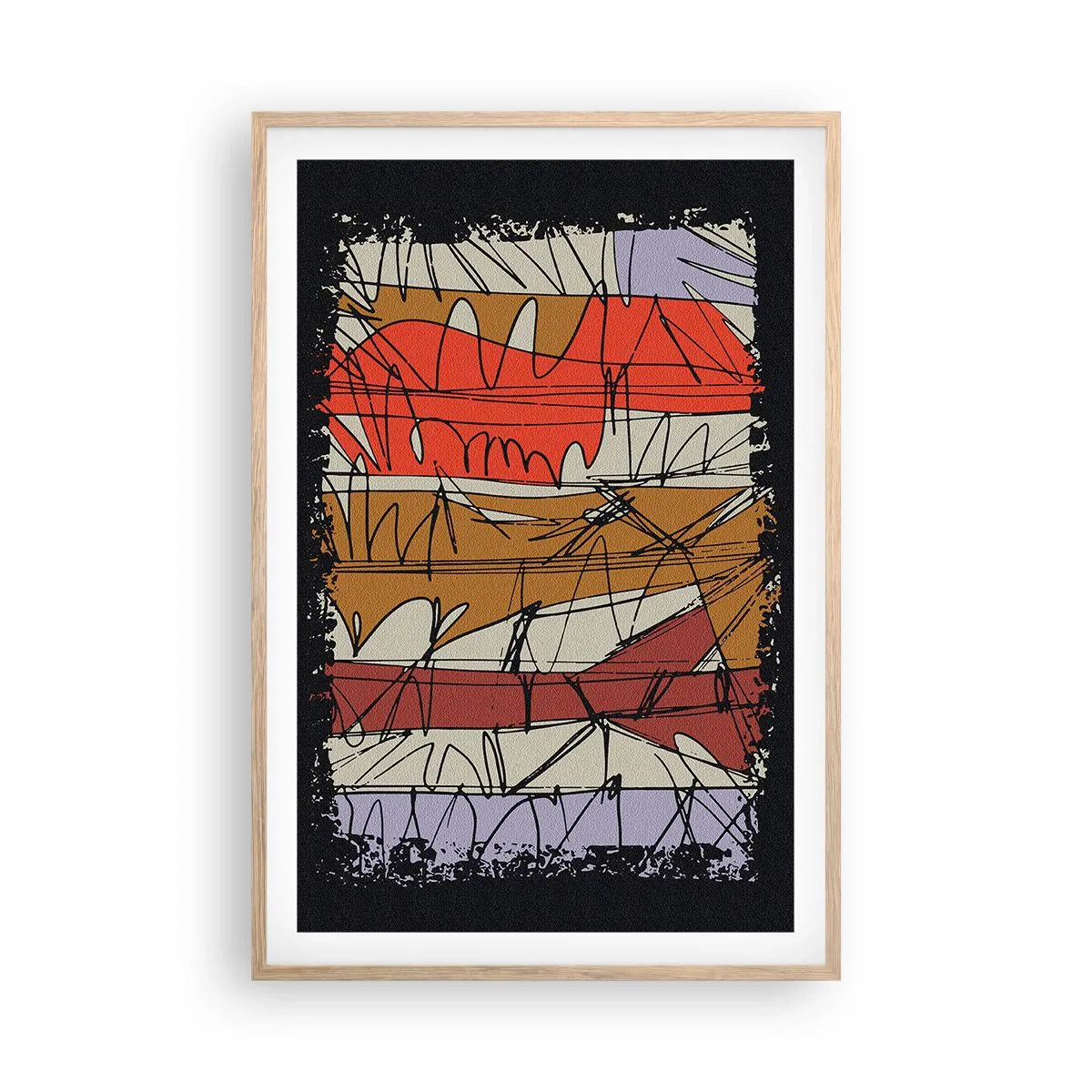 Poster in light oak frame - Spontaneous Composition - 61x91 cm