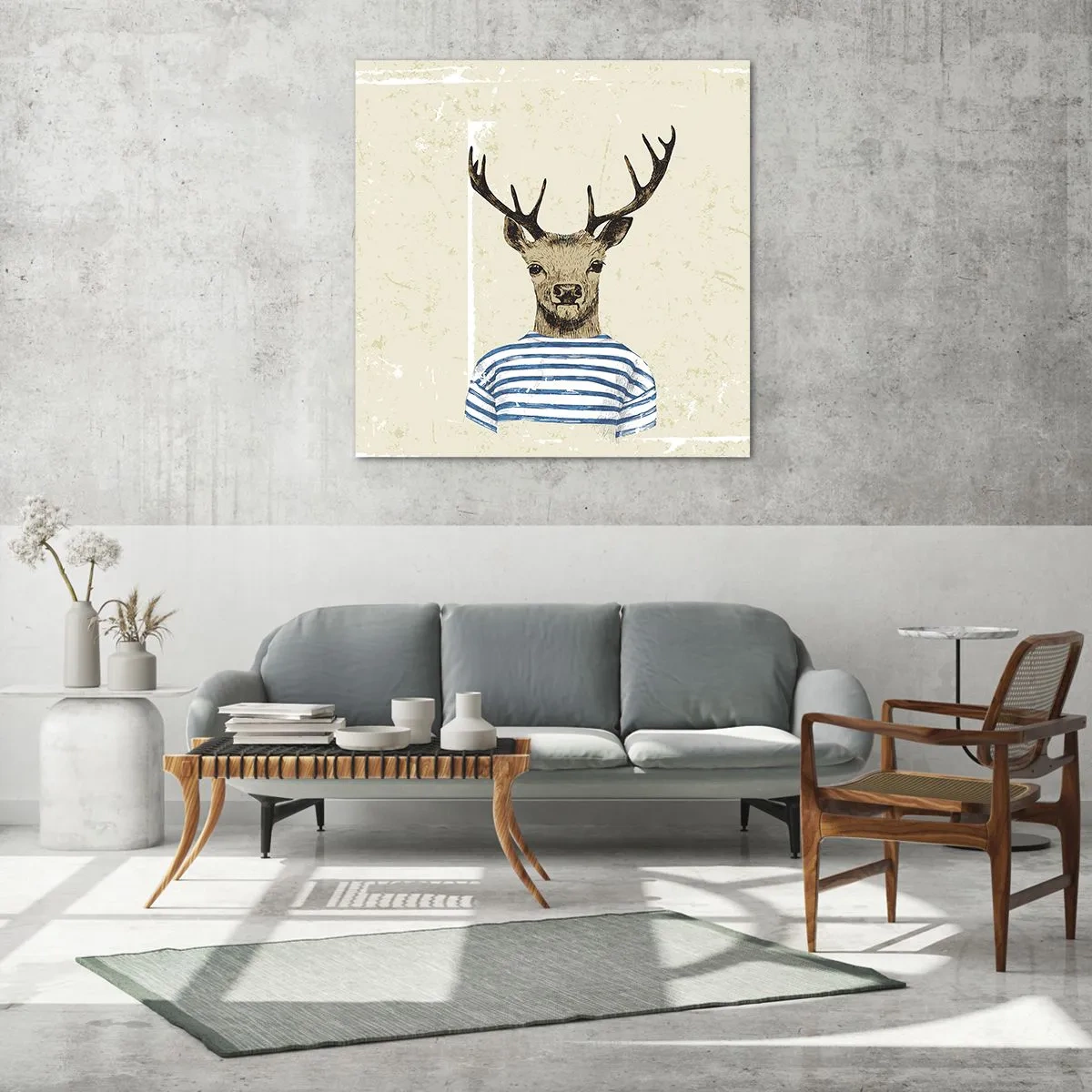 Glass picture - Becaue I Like Striped T-Shirts - 50x50 cm