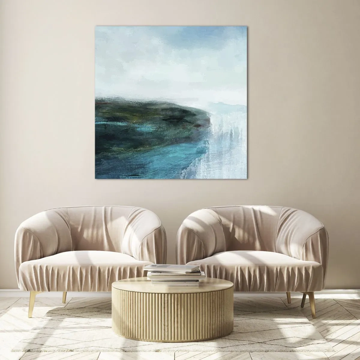 Glass picture - Marine Abstract - 30x30 cm