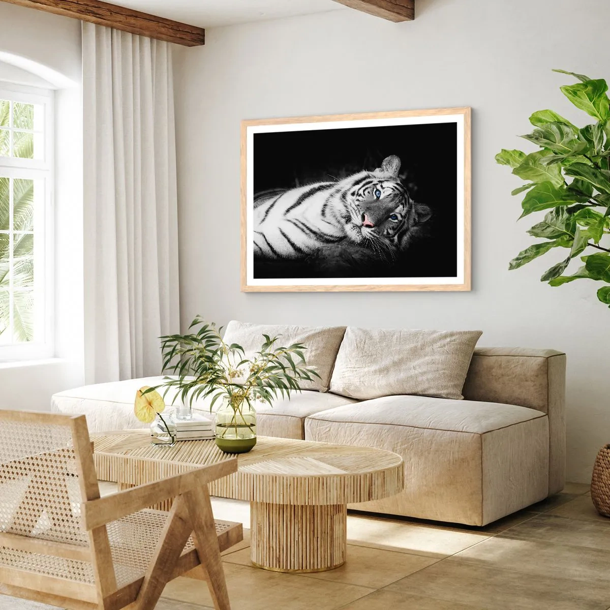 Poster in light oak frame - Wilderness and Calm - 100x70 cm