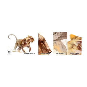 Photo Wallpaper Sample Self-Adhesive Deluxe Sticker - Wild Grace - Animals, Lion, Abstraction - 100x30 cm