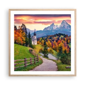 Poster in light oak frame - Landscape Like a Picture - 60x60 cm