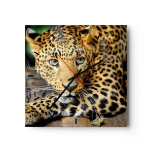Wall clock - Clock on glass - Don't be Shy, Come Closer - 40x40 cm
