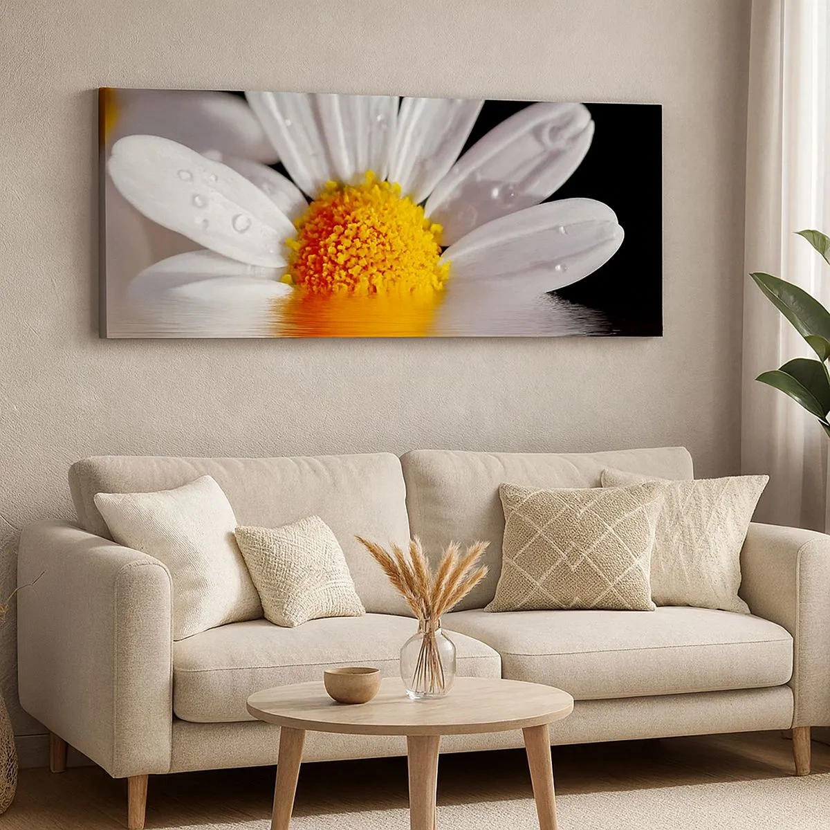 Canvas picture - Sunrise of a Daisy - 100x40 cm