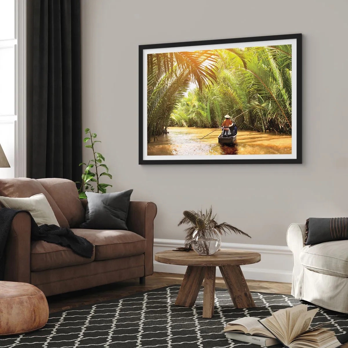 Poster in black frame - Through a Palm Ravine - 100x70 cm