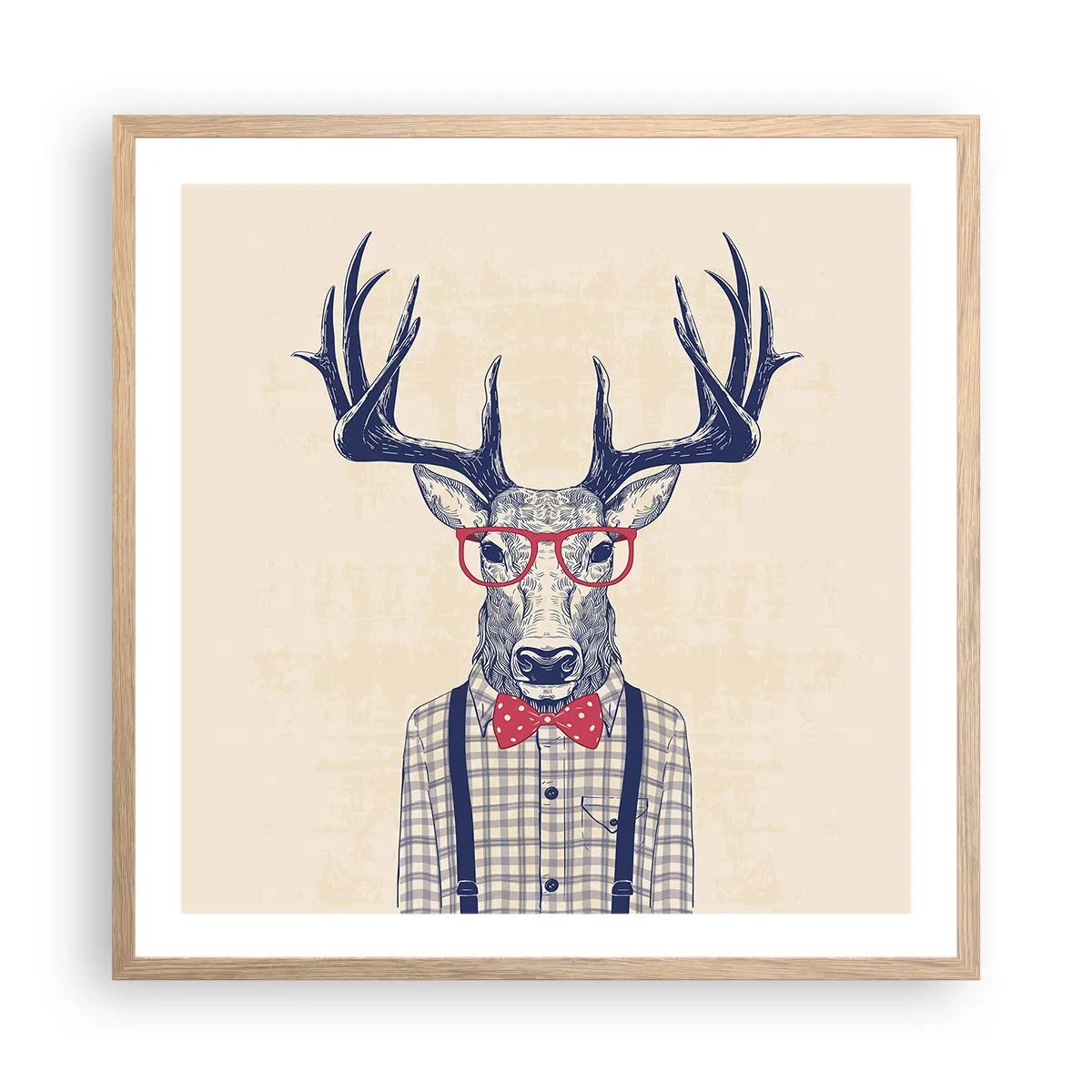 Poster in light oak frame - Fun Extravagance - 60x60 cm