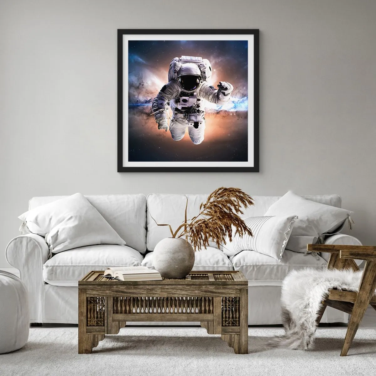 Poster in black frame - Greetings from Space - 30x30 cm