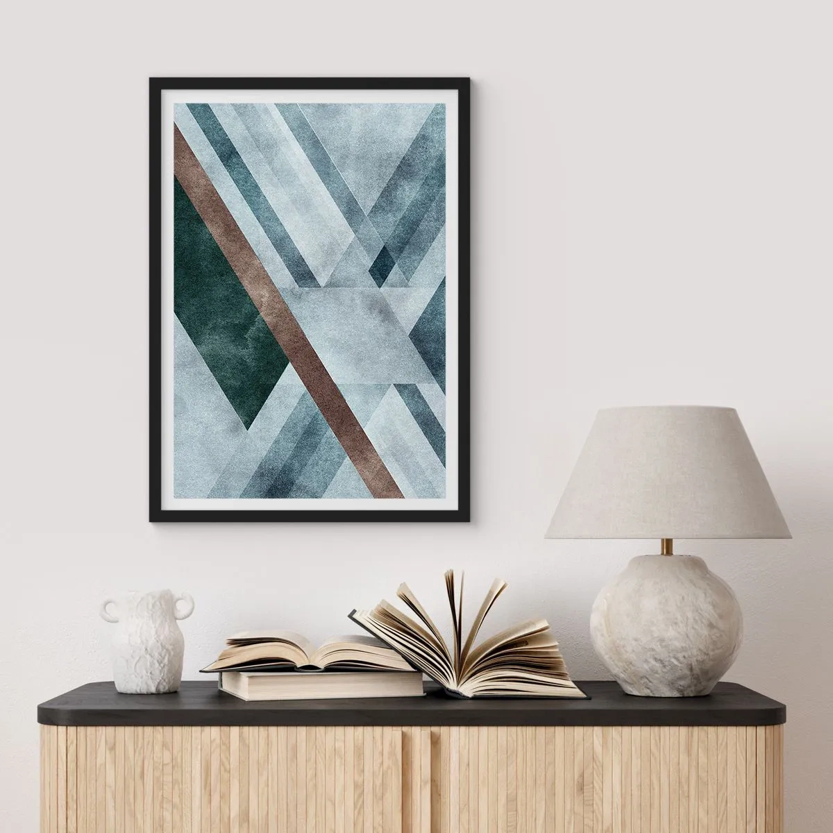 Poster in black frame - Refined Elegance of Geometry - 61x91 cm
