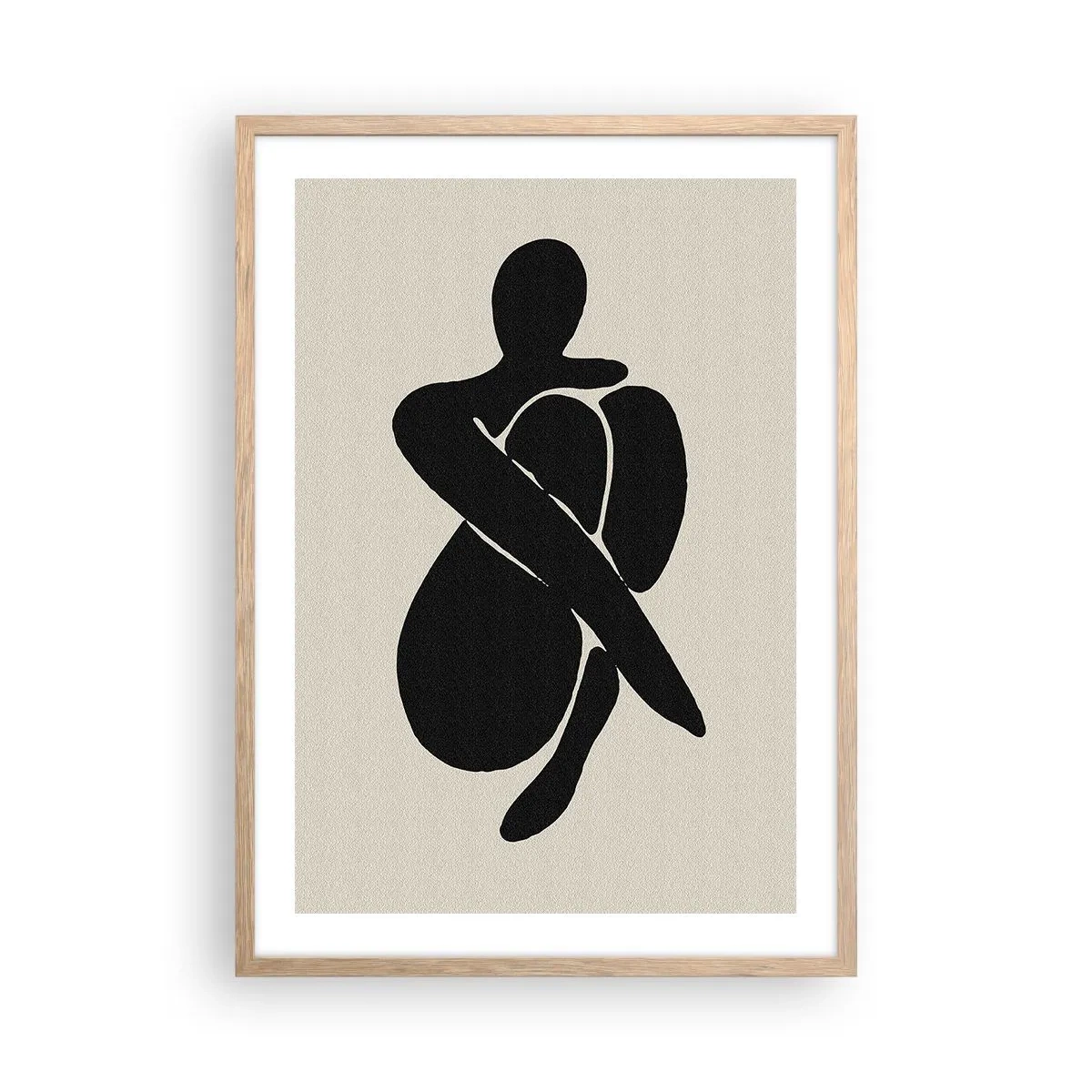 Poster in light oak frame - In Her Own Arms - 50x70 cm