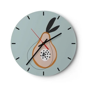 Wall clock - Clock on glass - Penetrating the Nature of Things - 40x40 cm
