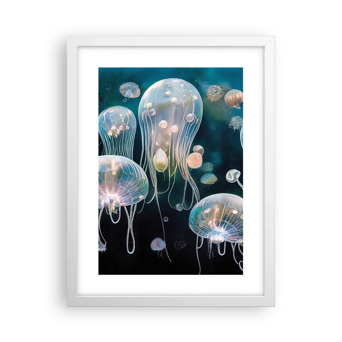 Poster in white frmae - Underwater Ball - 30x40 cm