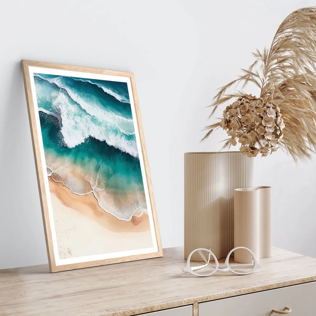 Poster in light oak frame - Eternal Encounter - 30x40 cm