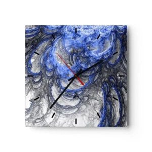 Wall clock - Clock on glass - Birth of a Wave - 30x30 cm