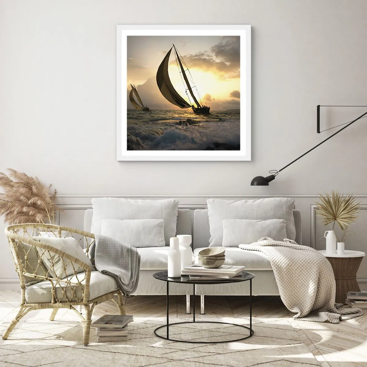 Poster in white frmae - With and against the Wind - 50x50 cm