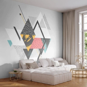 Photo Wallpaper Premium Sand - Variation for Triangle and Rhombus - Abstraction, Piece, Triangles - 100x70 cm