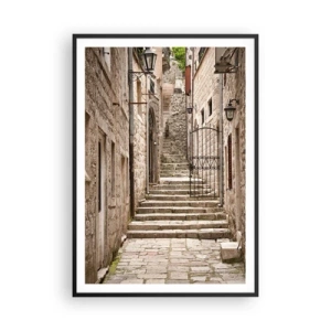 Poster in black frame - Magical Old Alley - 70x100 cm