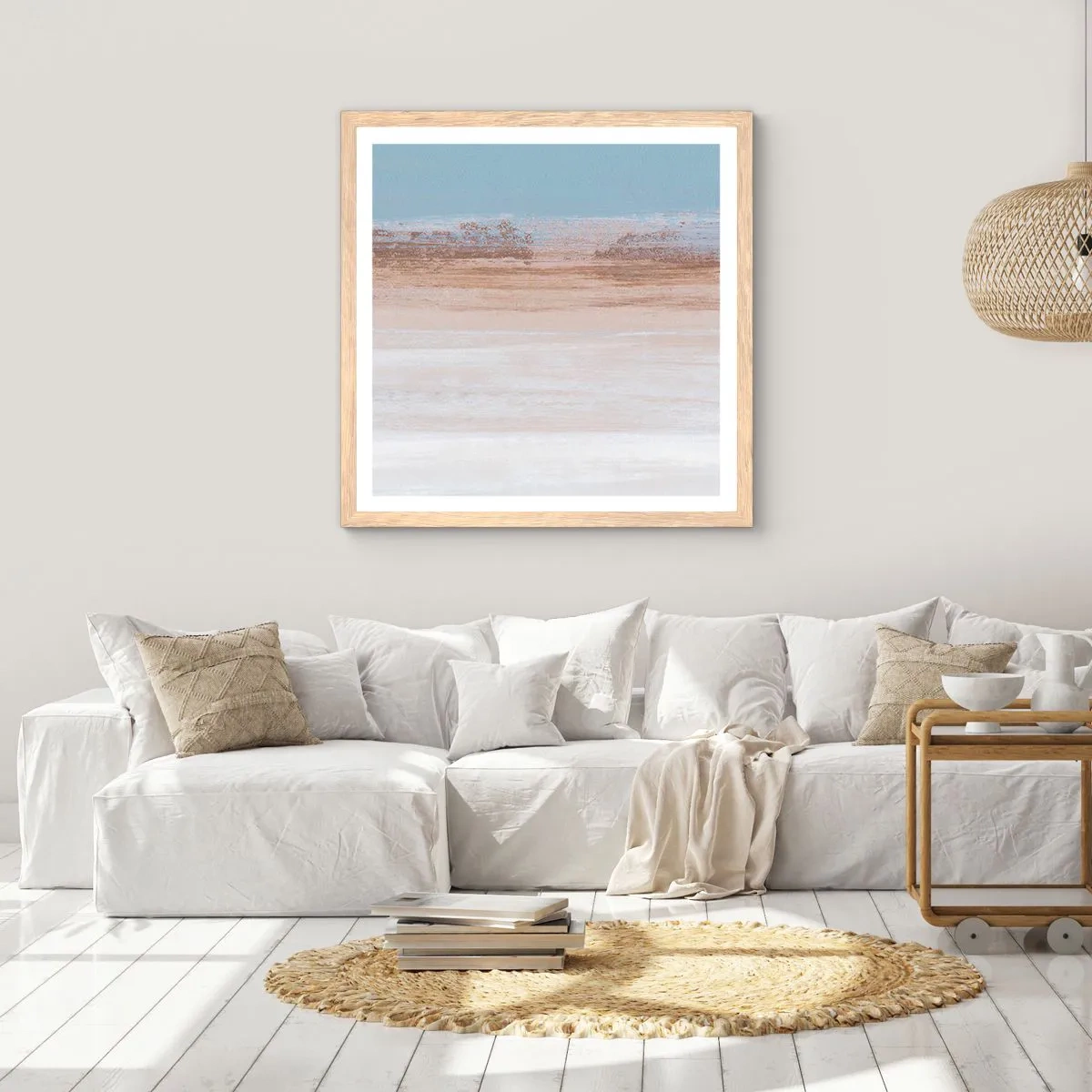 Poster in light oak frame - Ambiguous Landscape - 50x50 cm