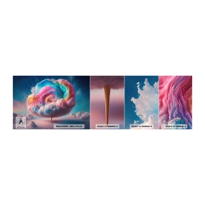 Photo Wallpaper Sample Self-Adhesive Deluxe Sticker - Dream of a Funfair - Pastel, Clouds, Sugary - 100x30 cm