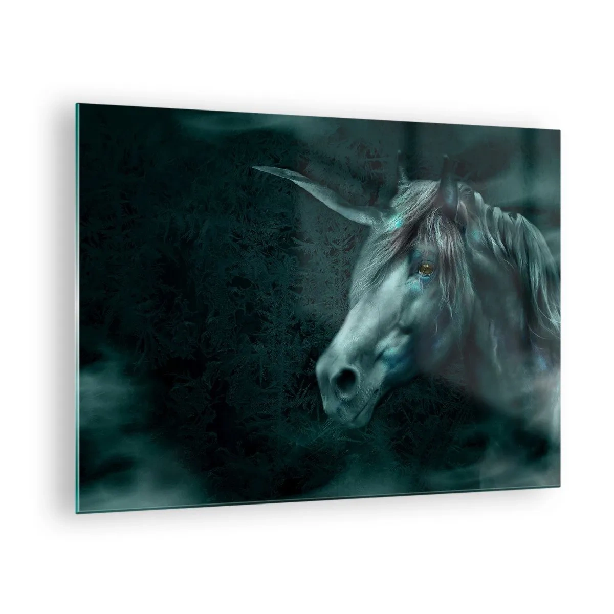 Glass picture - Unicorn in the Mysterious Forest - 70x50cm - In an Enchanted Forest - Modern wall decoration for the living room and bedroom ARTTOR