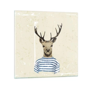 Glass picture - Becaue I Like Striped T-Shirts - 40x40 cm