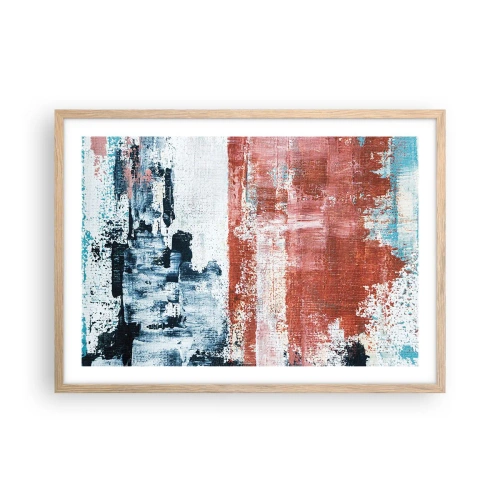 Poster in light oak frame - Abstract Fifty Fifty - 70x50 cm