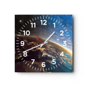 Wall clock - Clock on glass - Let's Look at Each Other from a Distance - 40x40 cm