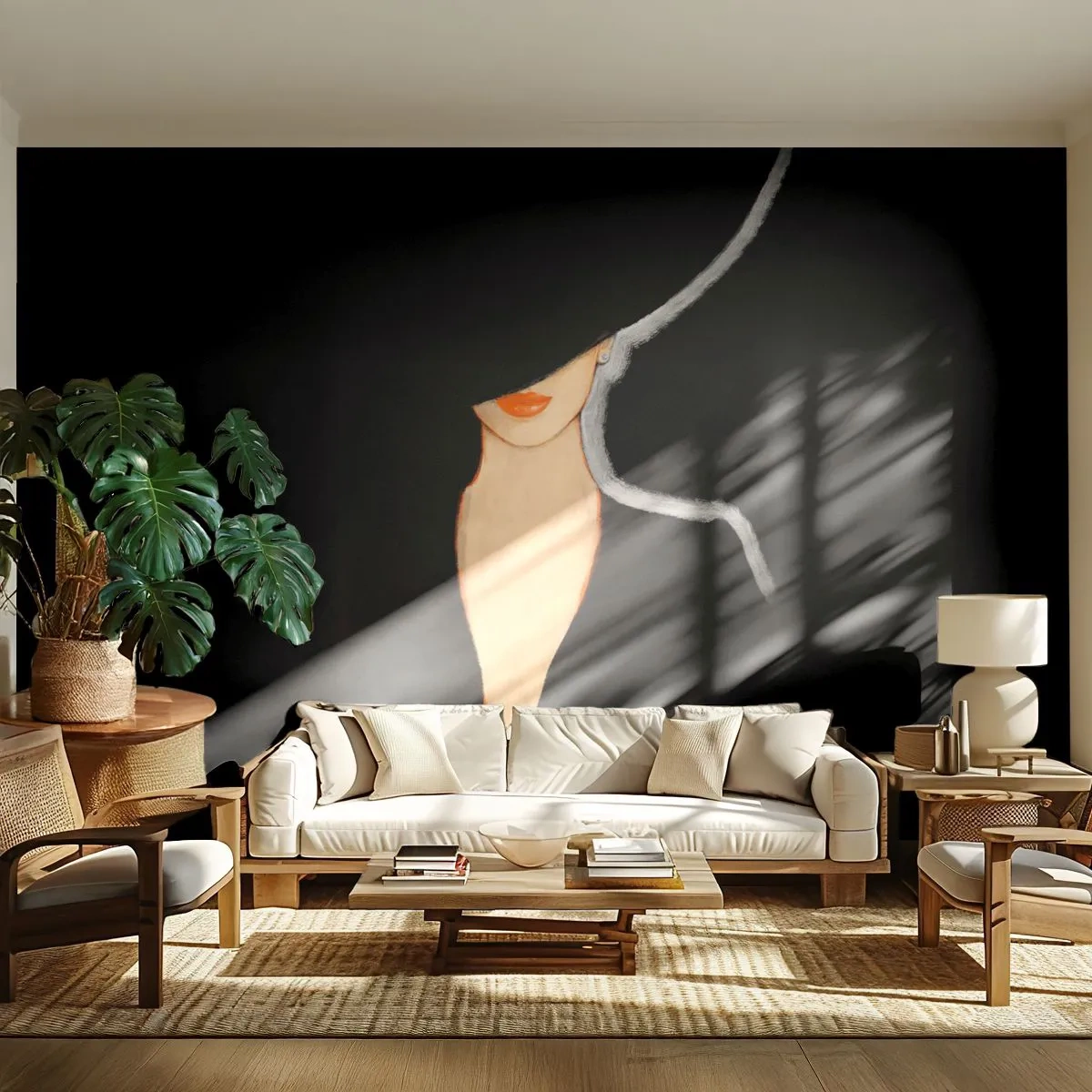 Photo Wallpaper Standard Eco - Elegance and Style - Woman In A Hat, Fashion, Piece - 200x140 cm