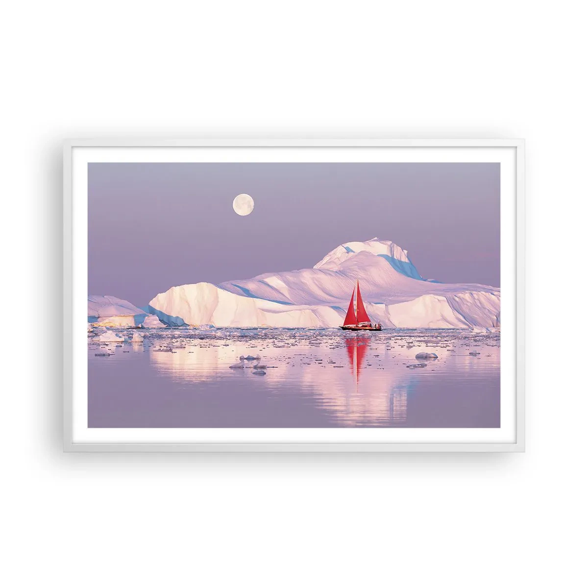 Poster in white frmae - Heat of the Sail, Cold of the Ice - 91x61 cm