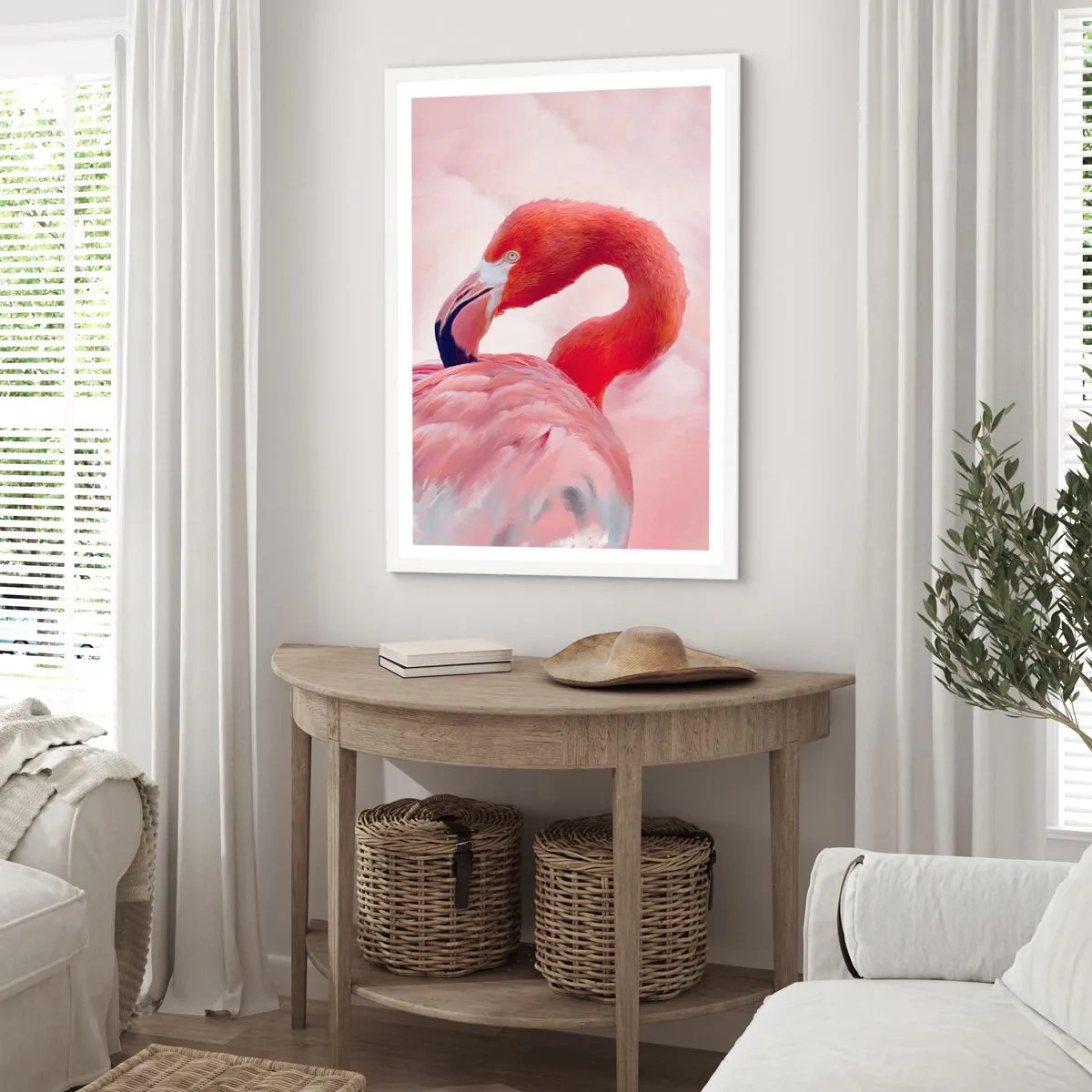Poster in white frmae - Bird Look - 40x50 cm