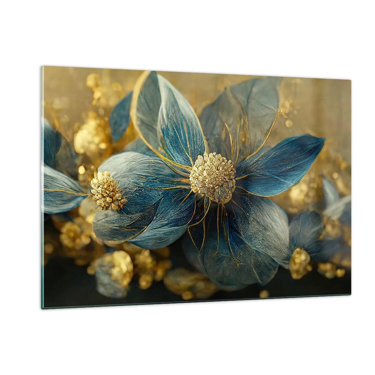 Glass picture - Blossoming in Gold - 120x80 cm