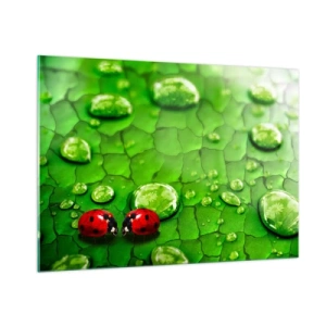 Glass picture - Encounter in Green - 100x70 cm