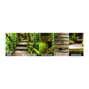 Photo Wallpaper Sample Self-Adhesive Deluxe Sticker - Down the Green Path - Nature, Landscape, Forest - 100x30 cm