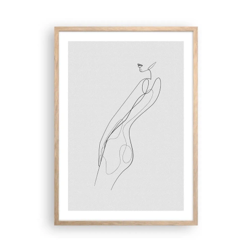 Poster in light oak frame - Barely a Promise - 50x70 cm