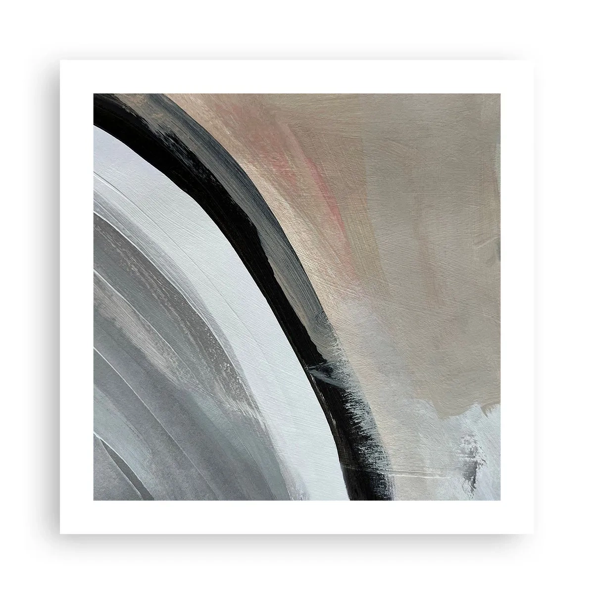 Poster - Composition: Arc of Black and Grey - 50x50 cm