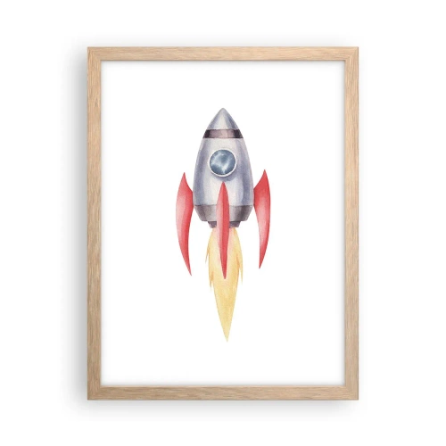Poster in light oak frame - Higher, Faster, Further - 30x40 cm
