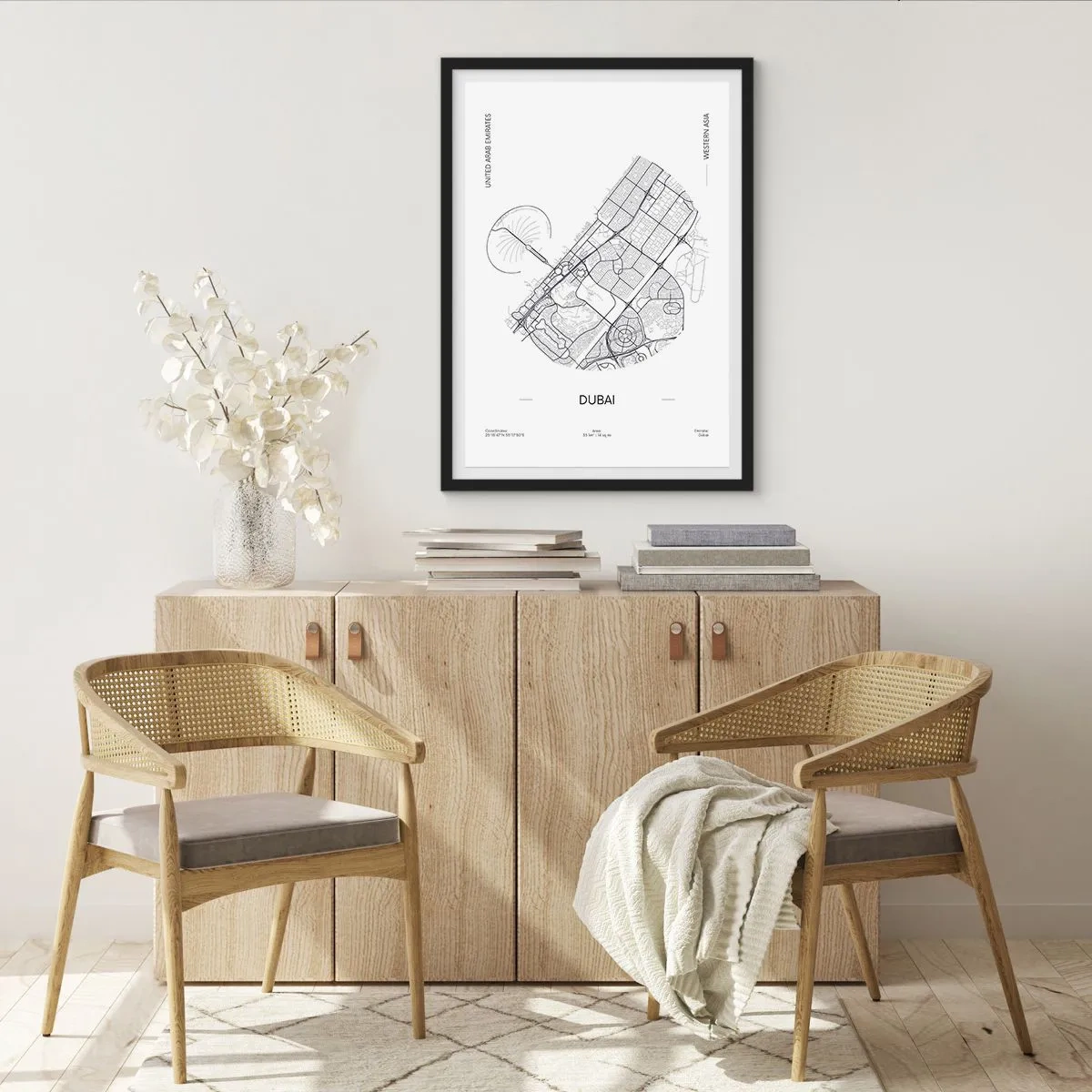 Poster in black frame - Anatomy of Dubai - 61x91 cm
