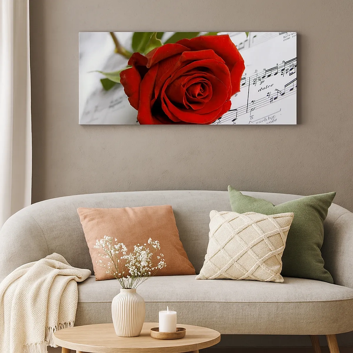 Canvas picture - Music of Feelings in Scarlet - 30x30 cm