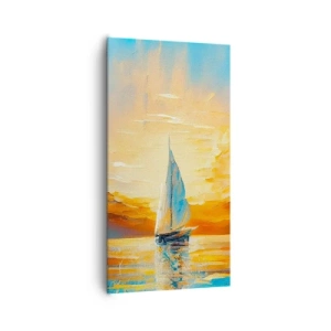 Canvas picture - Sailing in Gold - 65x120 cm