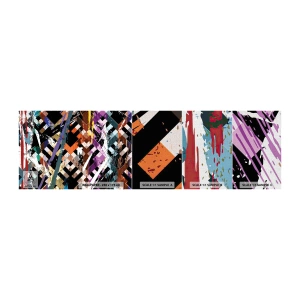 Photo Wallpaper Sample Premium Canvas - Squared - Abstraction, Piece, Modern Pattern - 100x30 cm