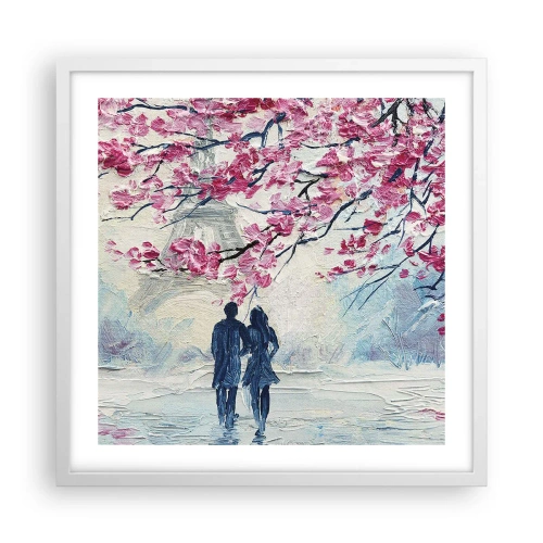 Poster in white frmae - Romantic Walk - 50x50 cm