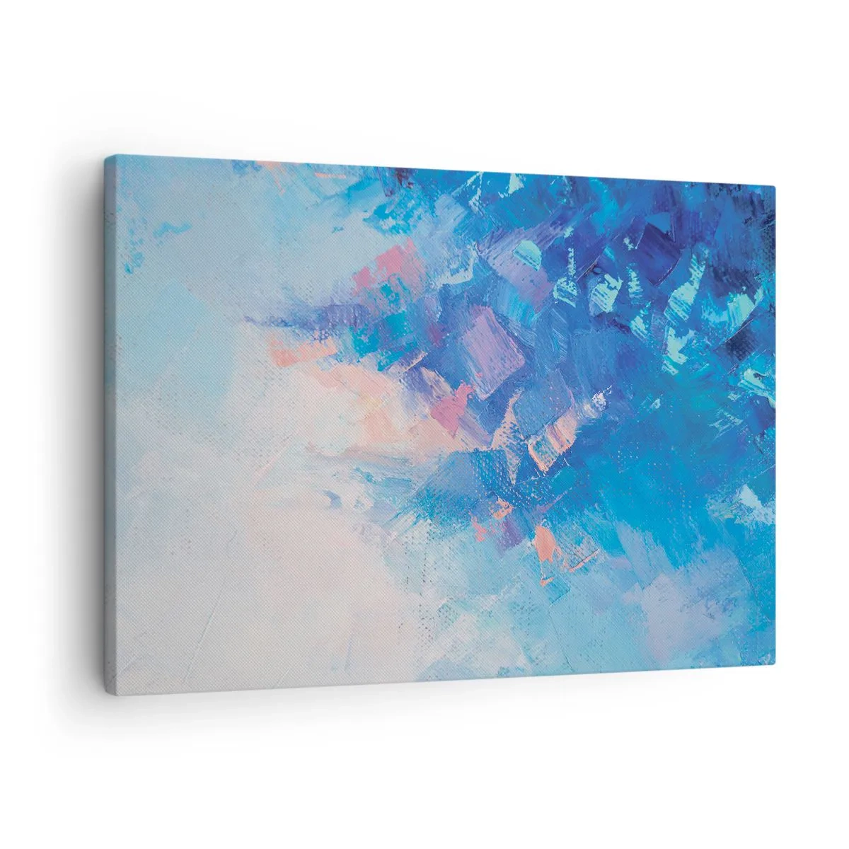 Canvas picture - Abstract composition in shades of blue and pink - 70x50cm - Winter Abstract - Modern wall decoration for the living room and bedroom ARTTOR