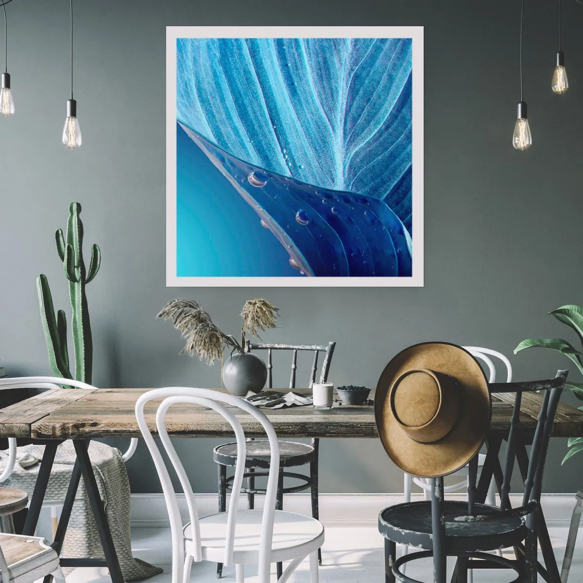 Poster - Hidden Drops of Blue - 60x60 cm