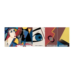 Photo Wallpaper Sample Premium Canvas - Conversation of Cubists - People, Cubism, Portrait - 100x30 cm