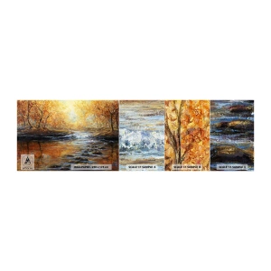 Photo Wallpaper Sample Standard Eco - Golden Brook - Landscape, Mountain stream, Forest - 100x30 cm