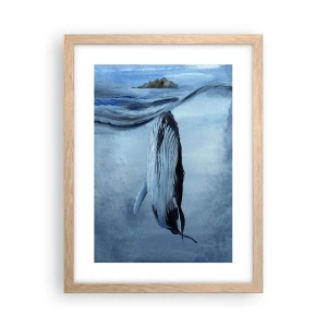 Poster in light oak frame - Two Worlds of the North - 30x40 cm