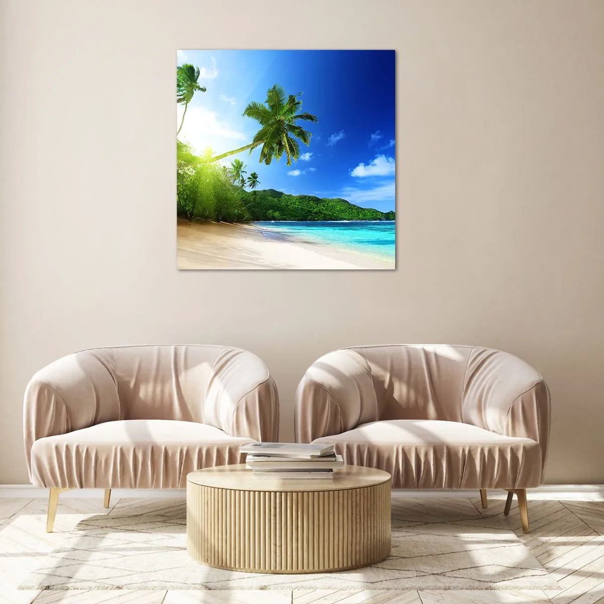 Glass picture - Mild Touch of the Tropics - 60x60 cm
